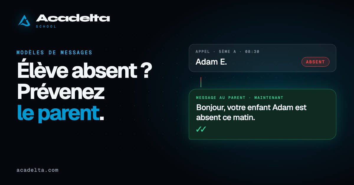Un parent est prévenu par message WhatsApp dès que son enfant est absent à l'école Un parent est prévenu par message WhatsApp dès que son enfant est absent à l'école